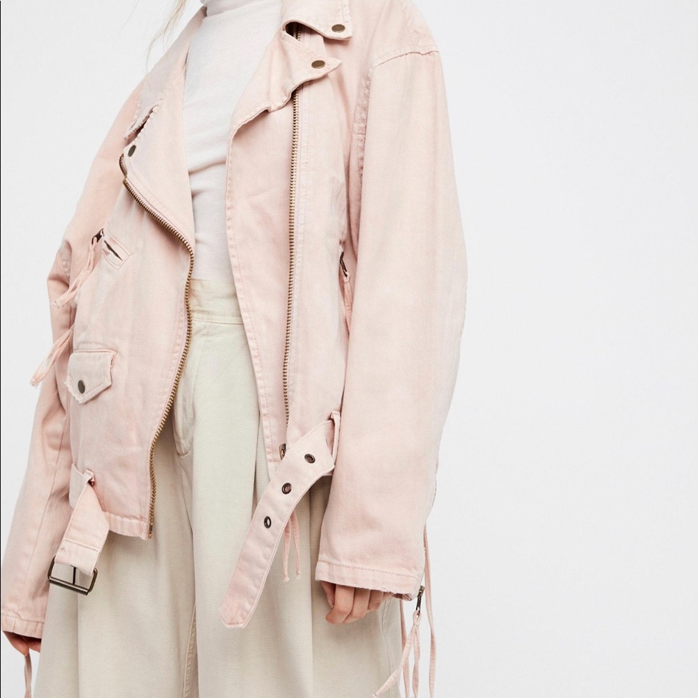 NWOT Free People Oversized Rose motto jacket XS/S